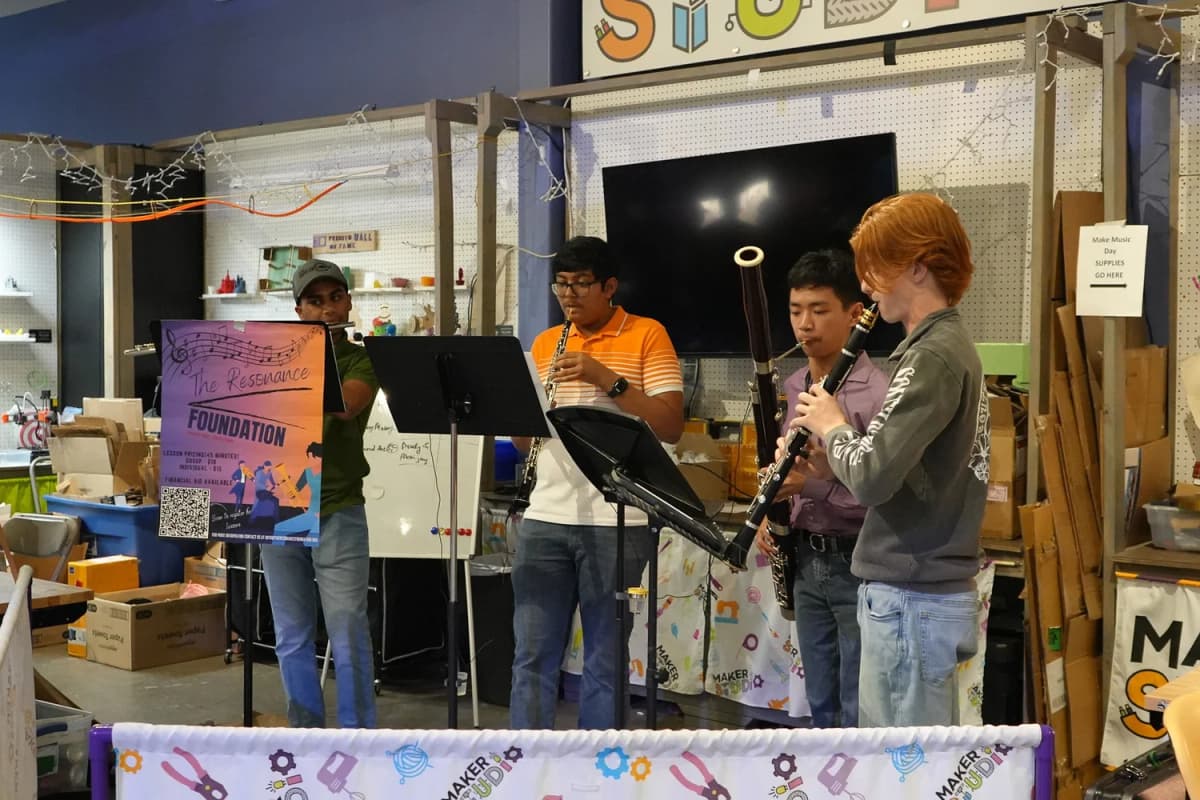 Woodwind ensemble performing